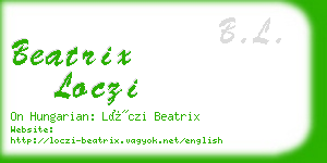 beatrix loczi business card